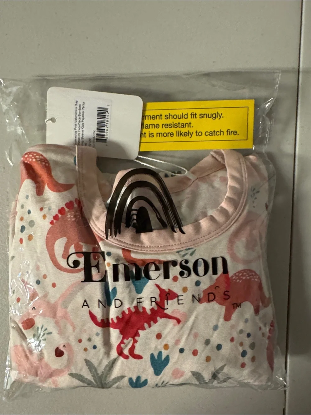 Emerson and Friends Pink Dinosaur Girls Bamboo Pajamas 10/12